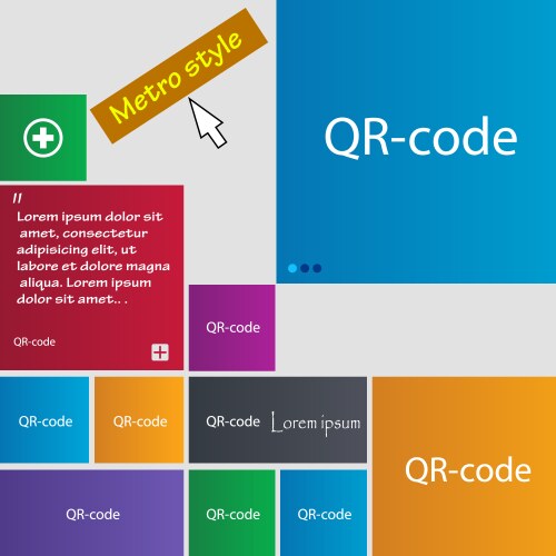 Qr-code sign icon scan code symbol set of colored vector image