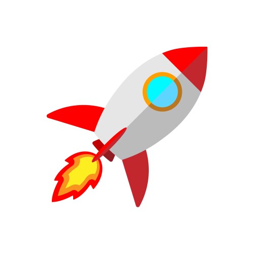 Rocket ship cartoon colored clipart Royalty Free Vector