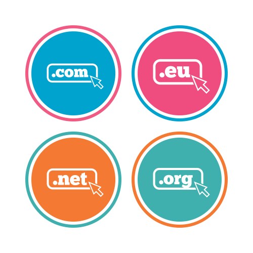 Top-level domains signs com eu net and org vektorbild