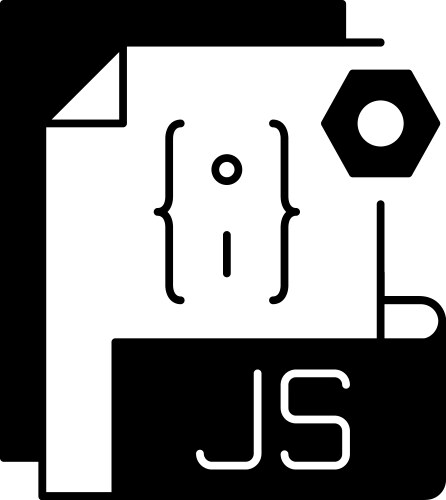 js file black linear icon vector image