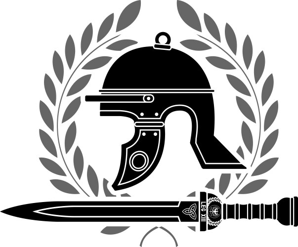 Roman Legion Helmet Stencil Vector Image
