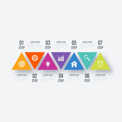 Thin line flat triangle for infographic Royalty Free Vector