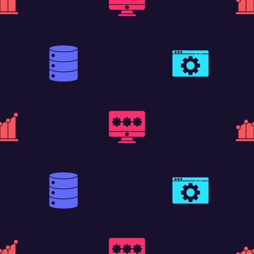 Set browser setting server data web hosting vector image