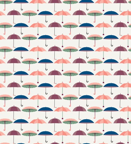 Pattern with a set of textured flat umbrellas vector image
