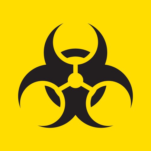 Quarantine sign biohazard danger virus warning Vector Image
