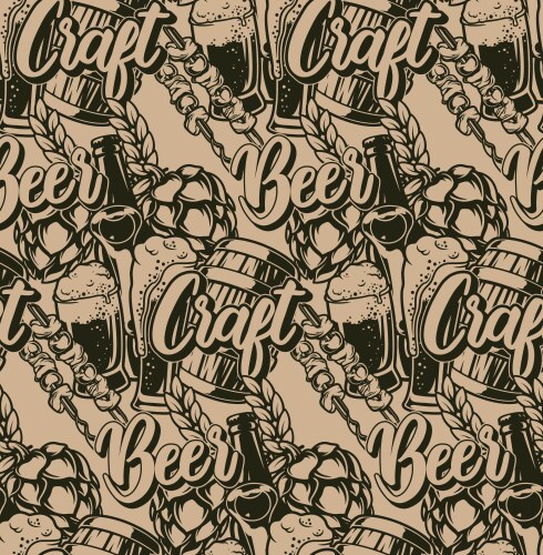 Beer seamless pattern Royalty Free Vector Image