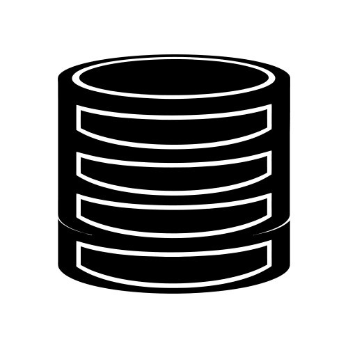 Database icon server stack cylindrical form vector image