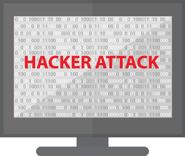 Computer hacking system icon monitor with binary vektorbild