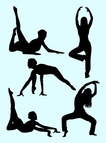 Silhouette of active woman Vector Image