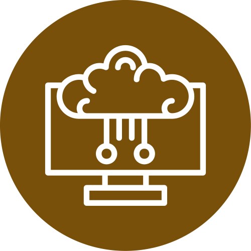 Brain computer interface line circle style icon vector image