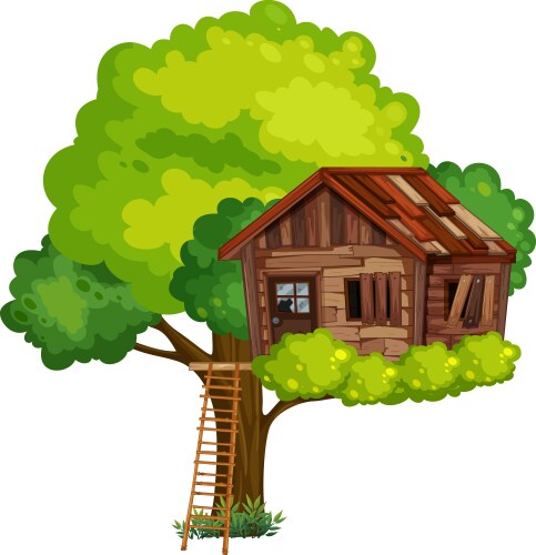 Rustic Wooden Treehouse vector image