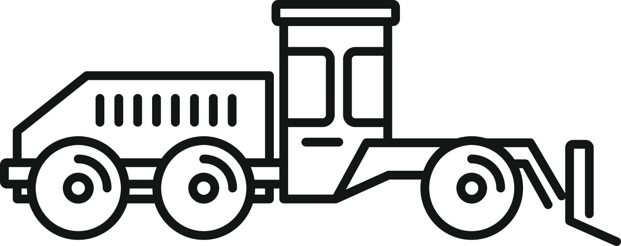 grader machine hydraulic icon outline style vector image