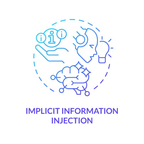 Implicit information injection blue gradient vector image