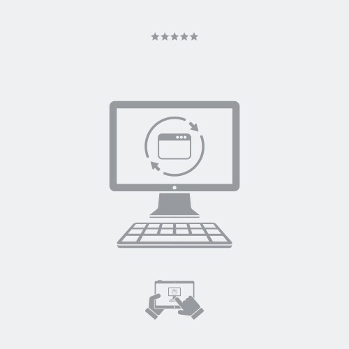 Refresh computer window icon vector image