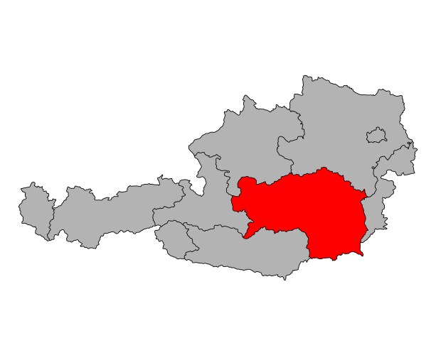 Austria of burgenland map symbol shape travel web Vector Image