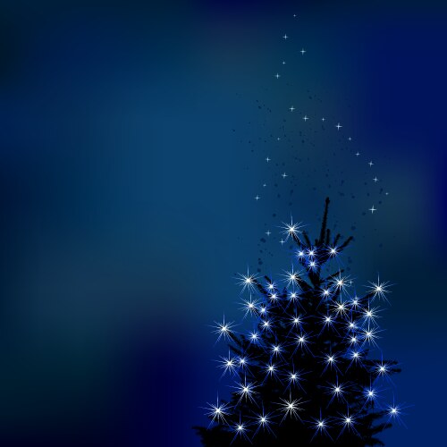 Winter background christmas tree Royalty Free Vector Image