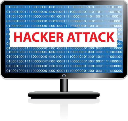 Computer hacking system icon monitor with binary vektorbild