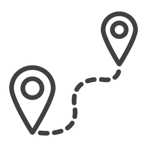 Distance line icon navigation route map pointer vector image