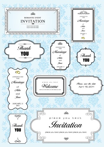Wedding Frames Set Vector Image
