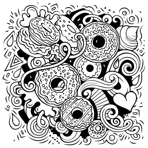 Hand drawn sweets and candies set doodles Vector Image