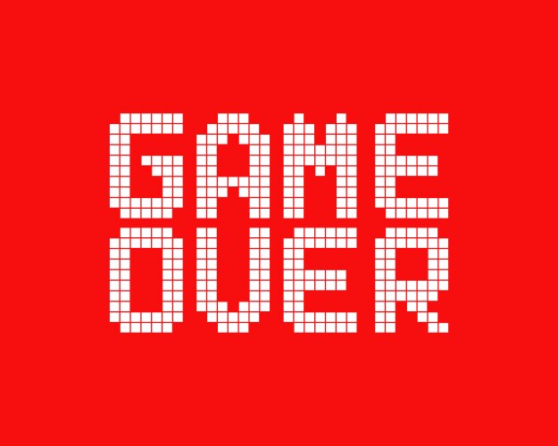 white game over logo in pixel art style vector image