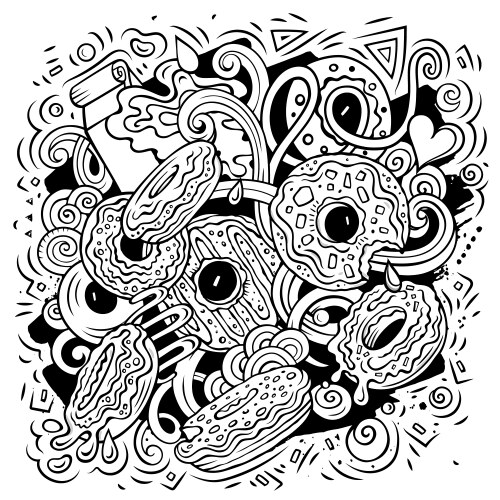 Hand drawn sweets and candies set doodles Vector Image