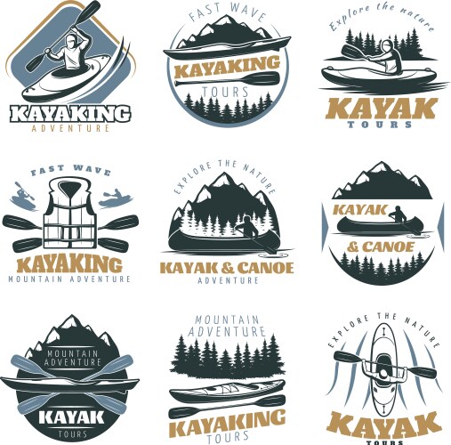 Water Sports Emblem Set Vector Image