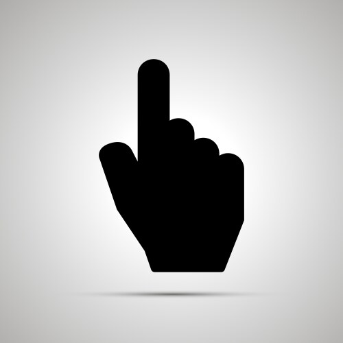 Black computer cursor in hand shape simple icon vector image