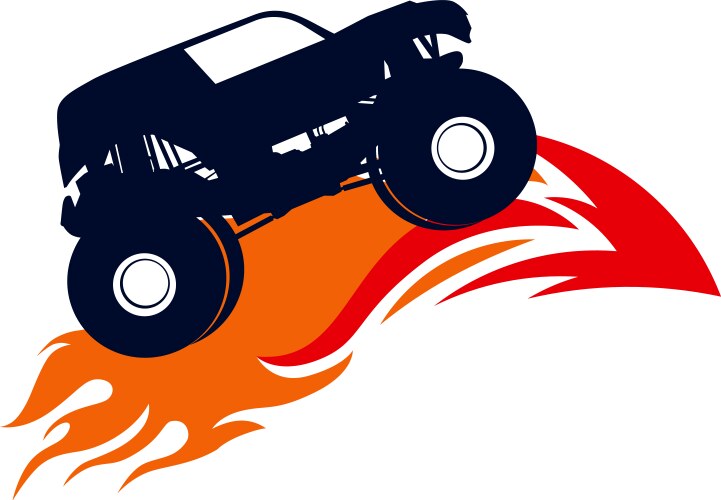 Extreme monster truck logo vector image