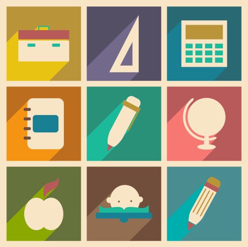 Flat with shadow concept and mobile application vector image
