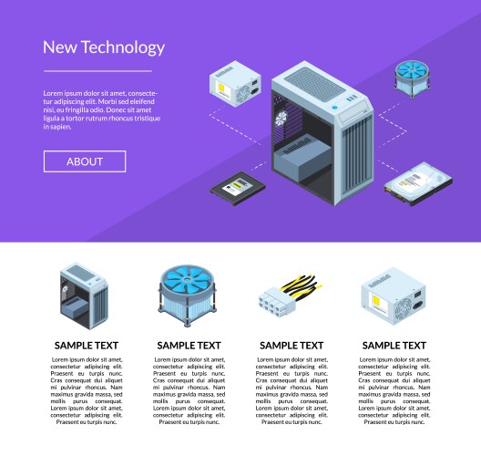 isometric electronic devices website page vector image