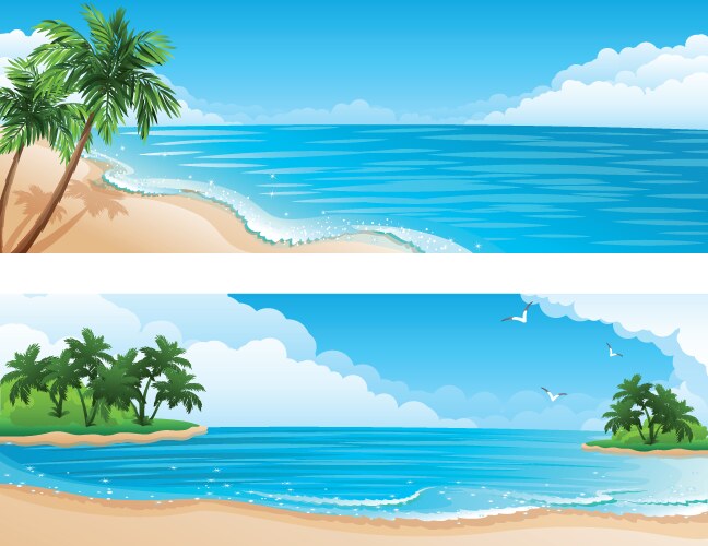 Bay tropical beach Royalty Free Vector Image - VectorStock