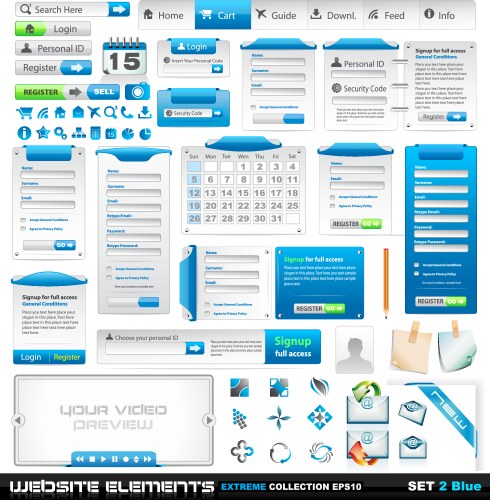 Website UI Elements - Modern Web Graphics vector image