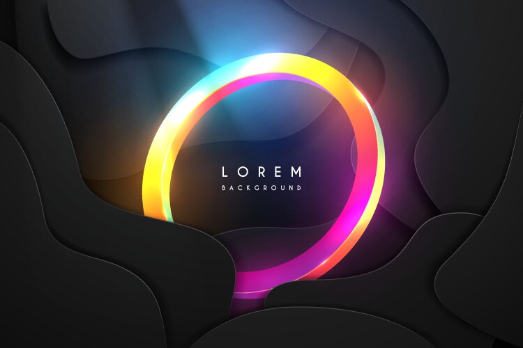 Color ring and lines on black background Vector Image