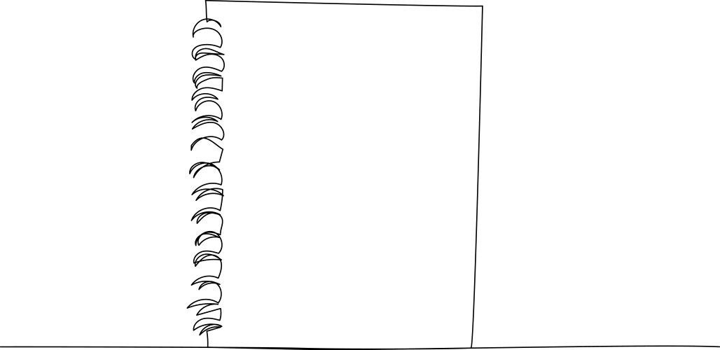 Notebook for studying notes one line art vector image