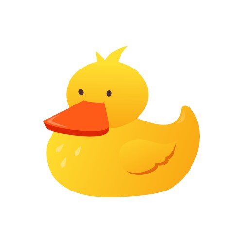 yellow rubber duck - modern flat design style vector