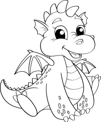Adorable Cartoon Dragon Vector Image
