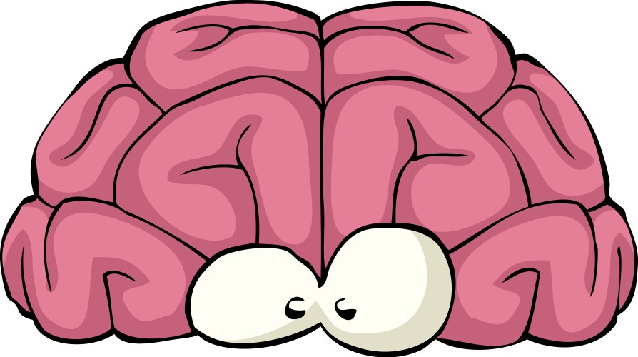 Cute Cartoon Brain Vector Image