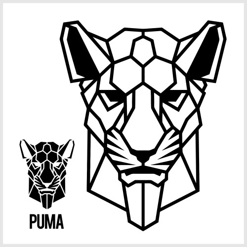 Abstract linear polygonal head a puma vector image