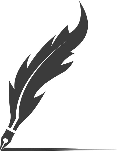 Black Feather Pen Silhouette Royalty Free Vector Image