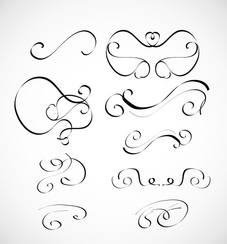 Set of calligraphic design elements vector image