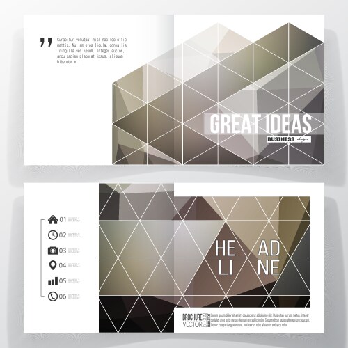 Set of square design brochure template abstract vector image