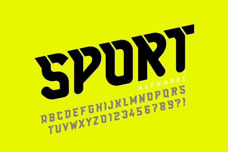 sport style font design alphabet letters vector image