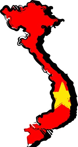 Vietnam Flag Map Vector Image