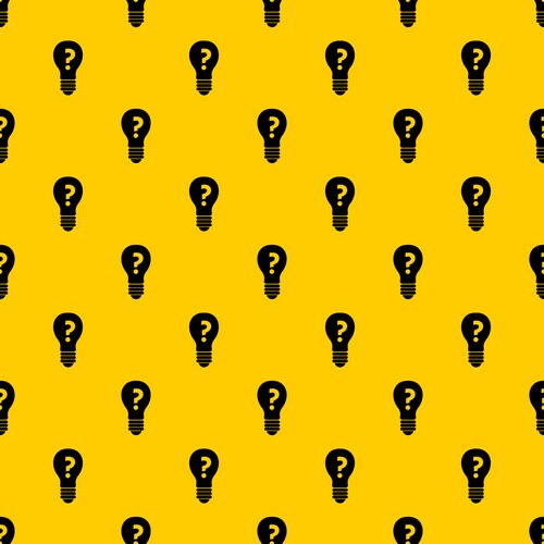 Light bulb with question mark inside pattern vector image