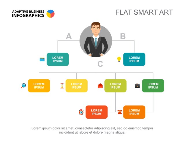 presentation slide with algorithm chart vector image