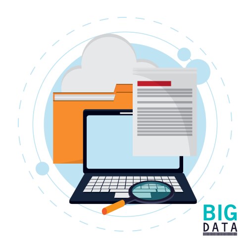 Big data center base and web hosting icon set vector image
