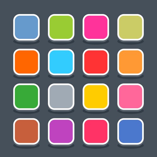 Flat blank web button rectangle icon with shadow Vector Image