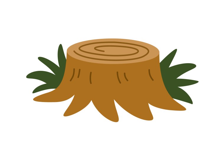 Old tree stump with roots Royalty Free Vector Image
