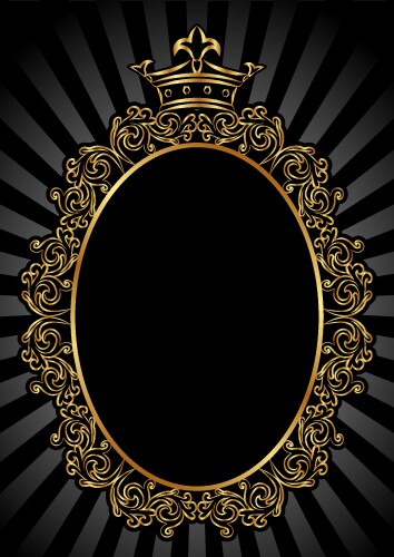 Decorative background with crown and golden frame Vector Image